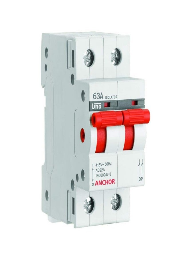 Anchor by Panasonic UNO Polycarbonate Series 63Amps Dual Pole Isolator (White) - Image 1